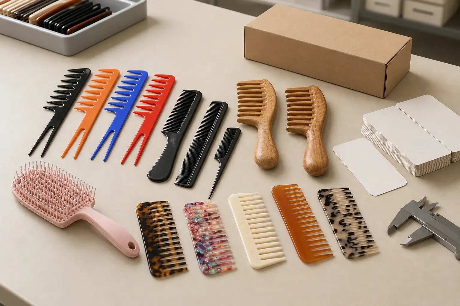 Approved comb samples arranged as a controlled repeat-order reference package