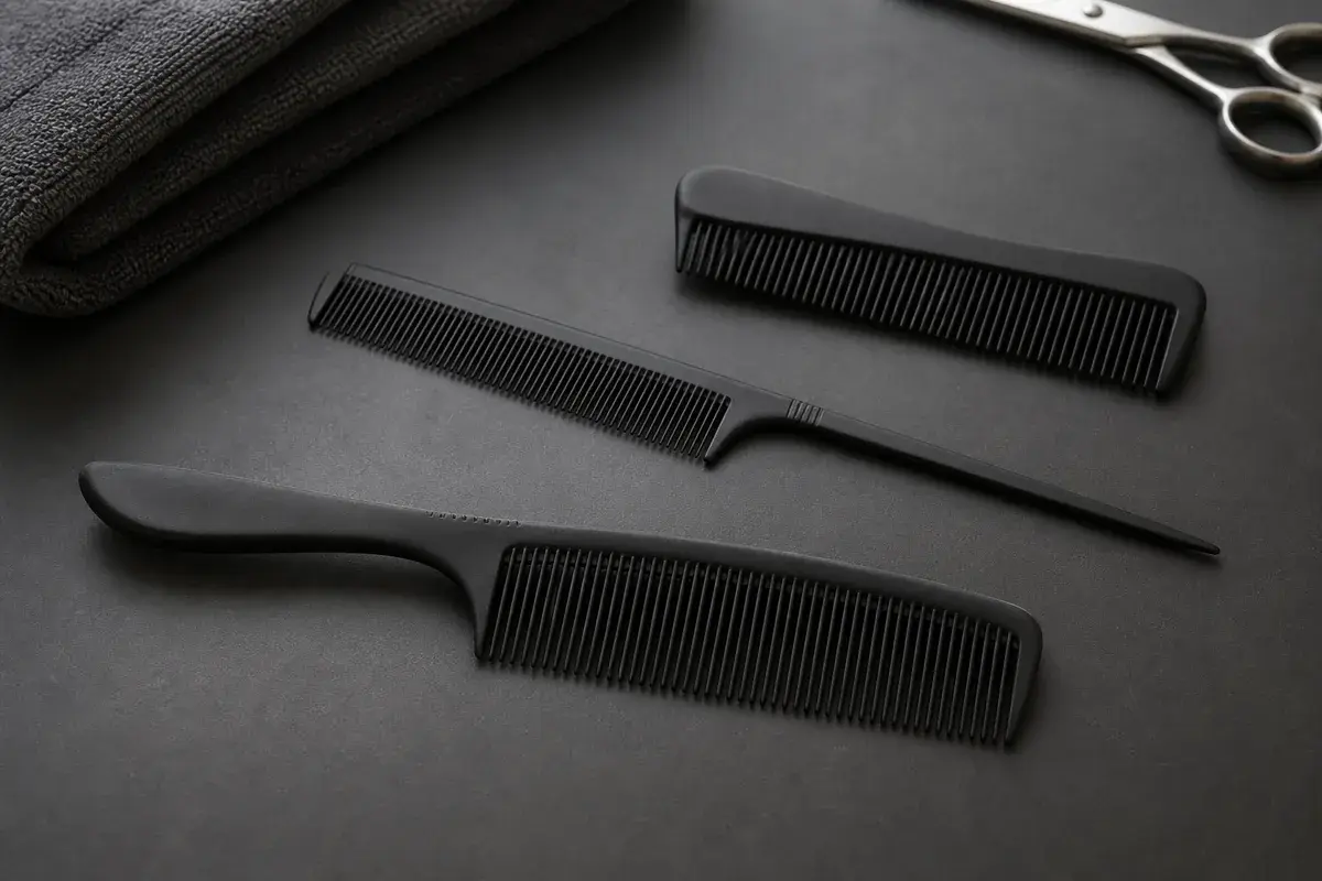 Professional cutting, tail and grooming comb samples